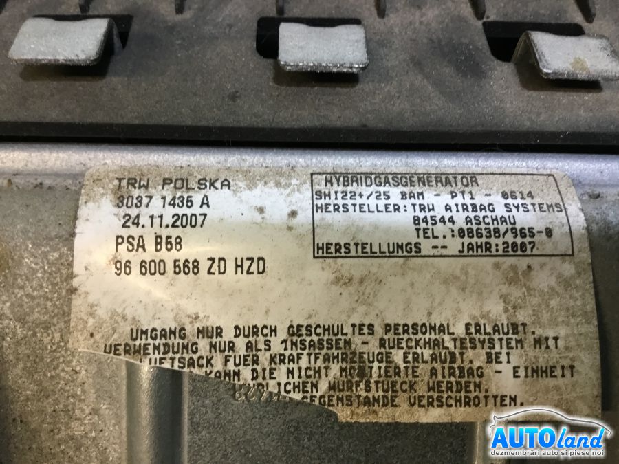 Airbag CITROEN C4 Picasso (UD_) 2007-2013 Cod 96600568