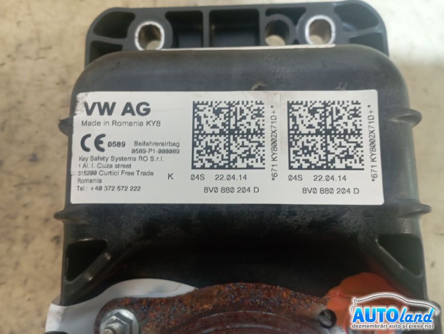 Airbag Pasager AUDI A3 (8V1) 2012-2025 Cod 8V0880204D