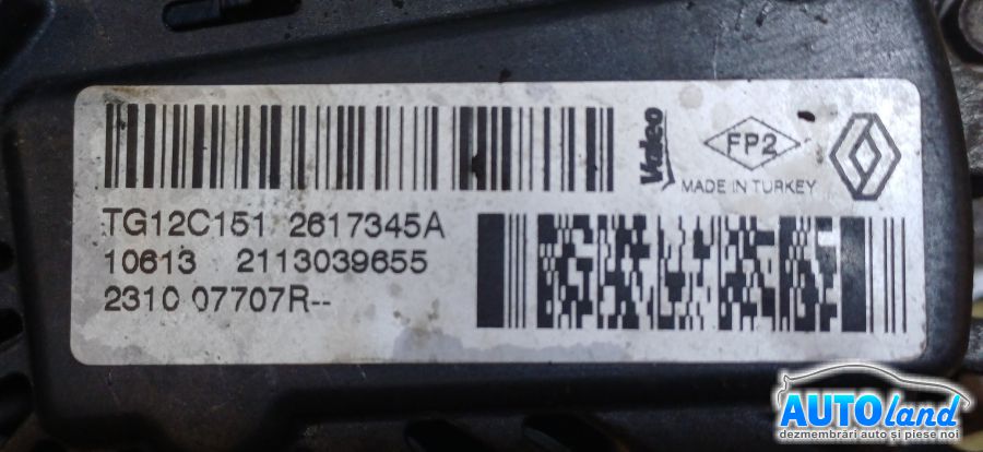 Alternator DACIA DUSTER 2010-2026 Cod 231007707R