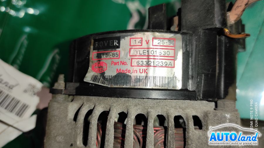 Alternator MG MGF (RD) 1995-2002 Cod 63321239A