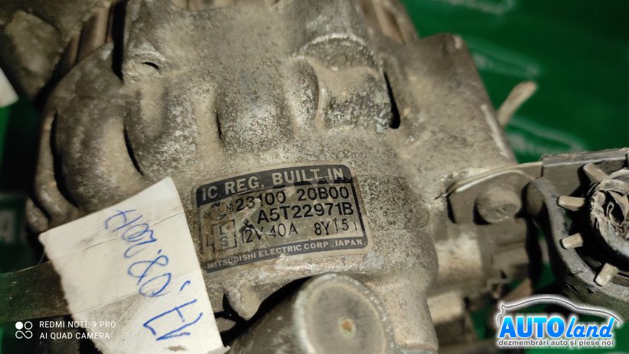 Alternator NISSAN MICRA I (K10) 1982-1992 Cod A5T22971B