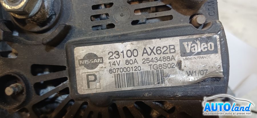 Alternator NISSAN NOTE (E11) 2006-2026 Cod 2543488A