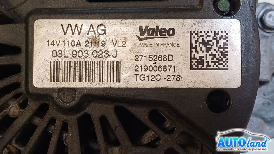 Alternator SKODA OCTAVIA (5E3) 2012-2025 Cod 03L903023J