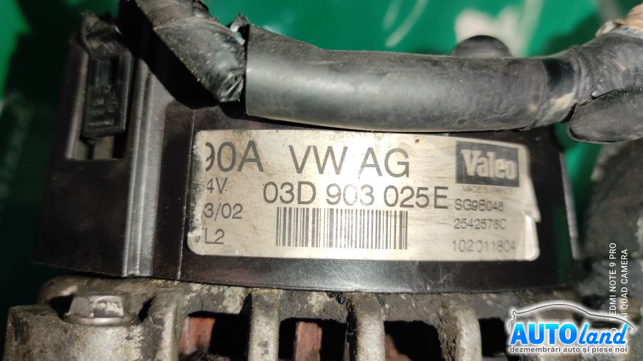 Alternator VOLKSWAGEN POLO (9N_) 2001-2025 Cod 03D903025E