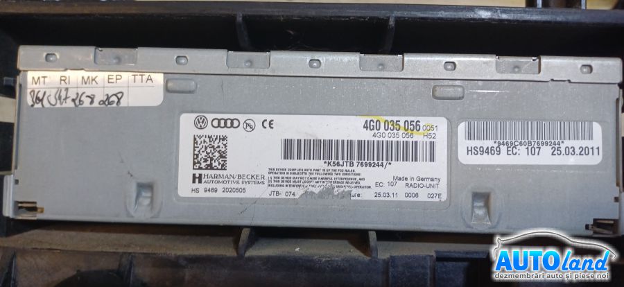 Amplificator Audio AUDI A6 (4G) 2011-2026 Cod 4G0035056