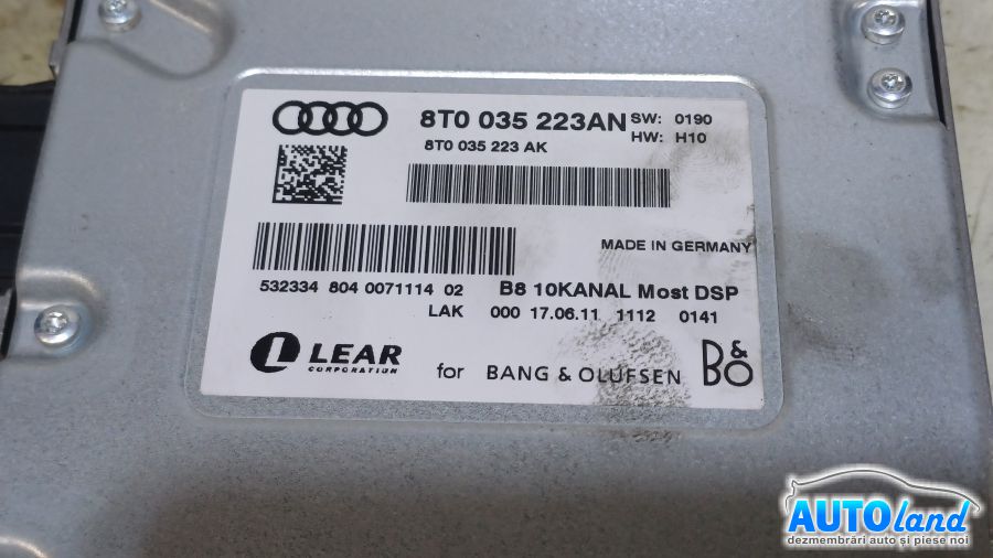 Amplificator Audio AUDI Q5 (8R) 2008-2025 Cod 8T0035223AN