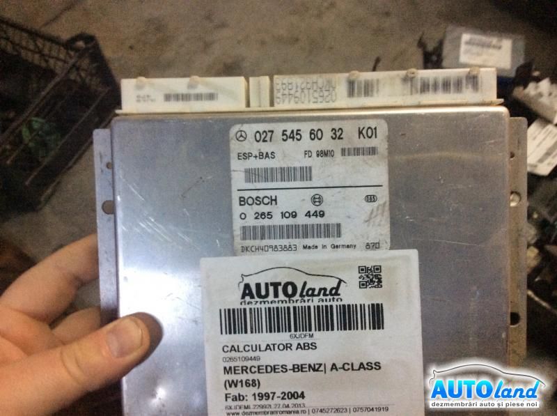 Calculator ABS MERCEDES-BENZ A-CLASS (W168) 1997-2004 Cod 0275456032