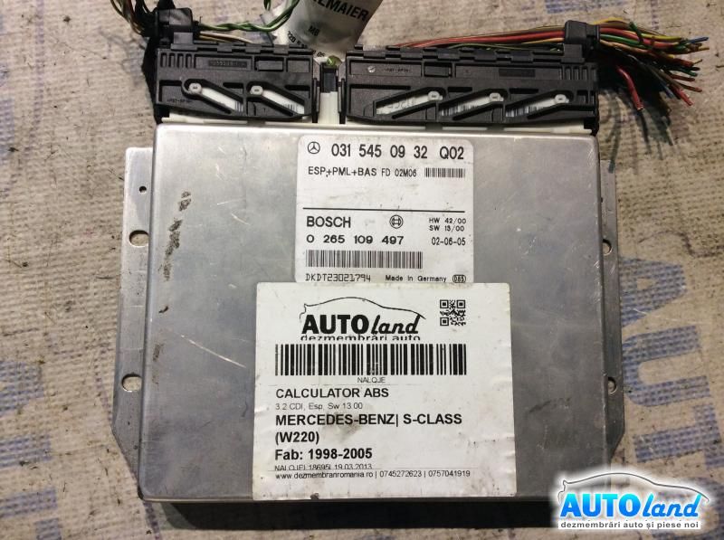 Calculator ABS MERCEDES-BENZ S-CLASS (W220) 1998-2005 Cod 0315450932