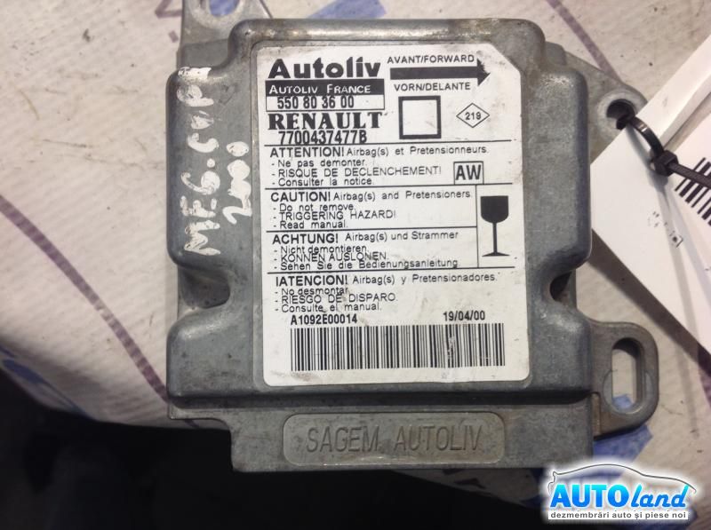 Calculator Airbag RENAULT MEGANE I (BA0/1_) 1996-2003 Cod 7700437477