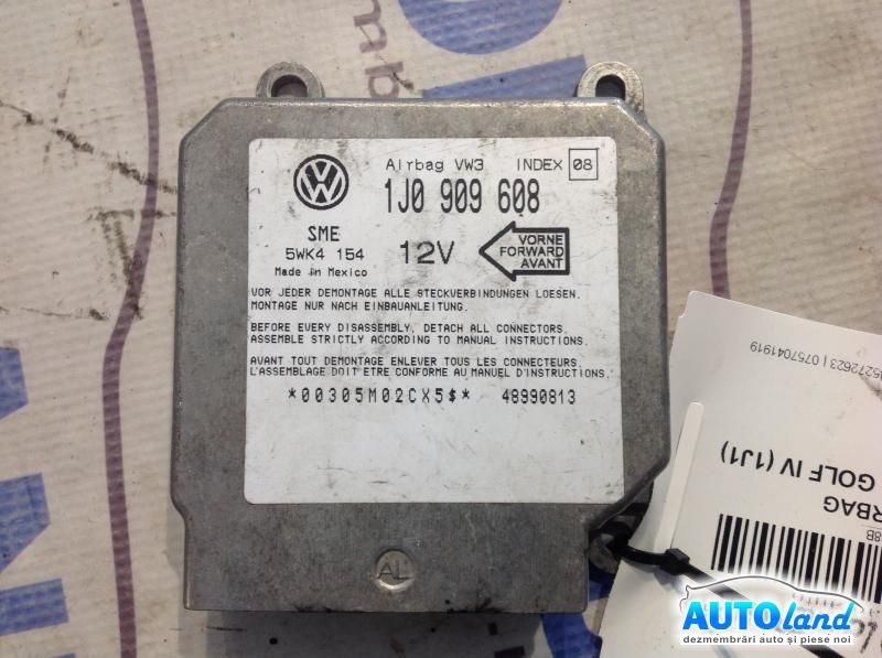Calculator Airbag VOLKSWAGEN GOLF IV (1J1) 1997-2005 Cod 1J0909608