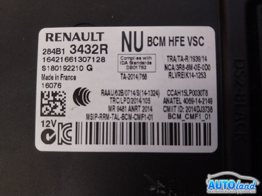 Calculator Confort RENAULT KADJAR 2015-2026 Cod 284B13432R