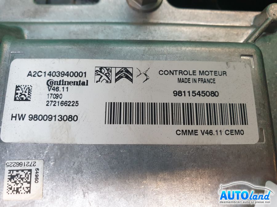 Calculator ECU Motor CITROEN C-ELYSEE 2012-2025 Cod 9811545080