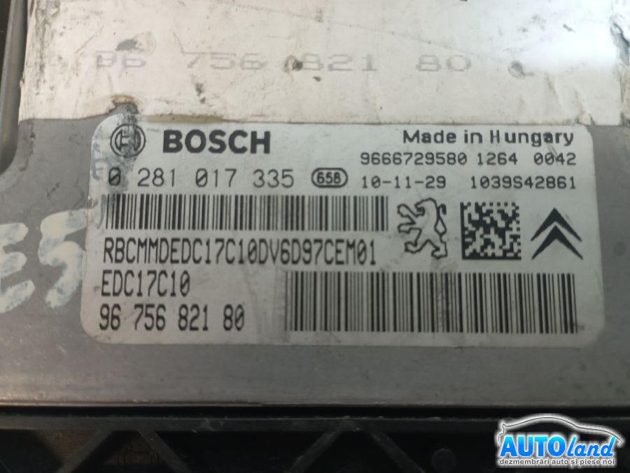 Calculator Ecu Motor CITROEN C4 (B7) 2009-2026 Cod 9675682180