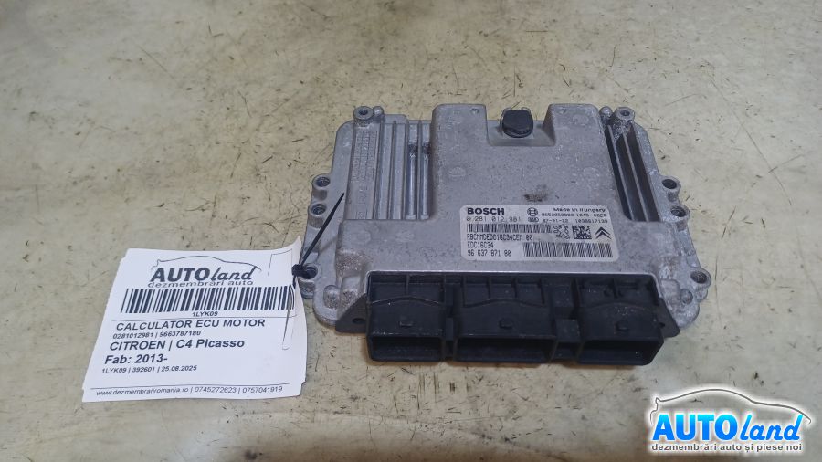 Calculator Ecu Motor CITROEN C4 Picasso 2013-2025 Cod 9663787180