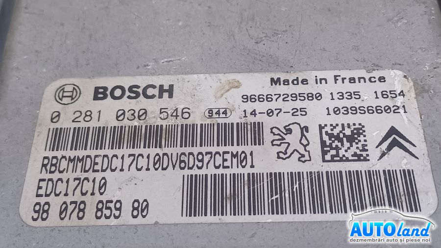 Calculator Ecu Motor CITROEN C4 Picasso 2013-2025 Cod 9807885980