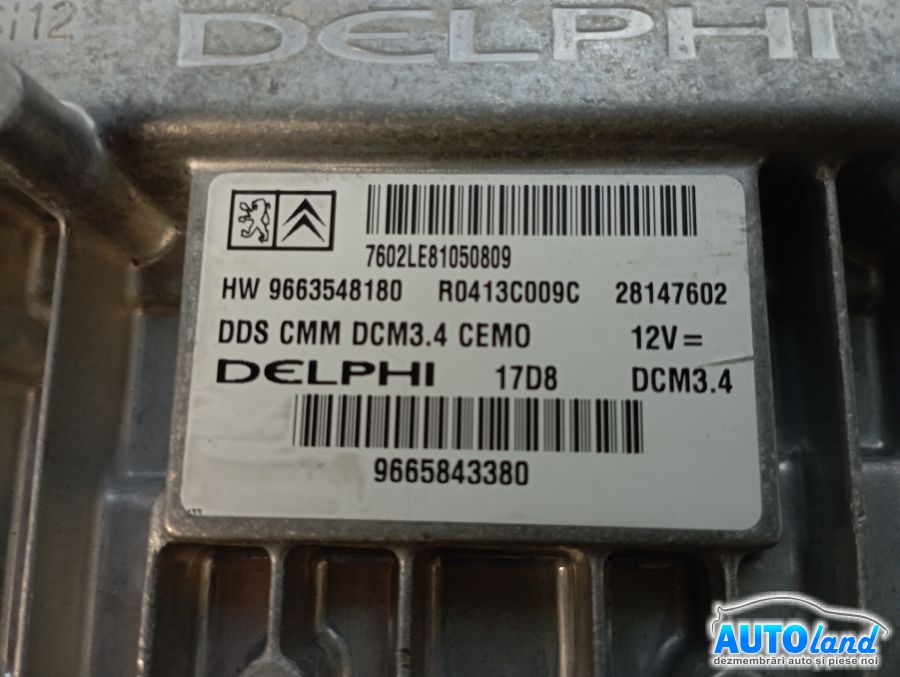 Calculator Ecu Motor CITROEN C5 (RD_) 2008-2025 Cod 9665843380