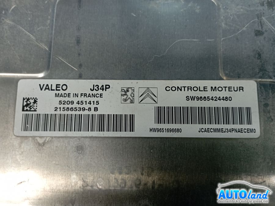 Calculator Ecu Motor CITROEN NEMO (AA_) 2008-2025 Cod 9665424480