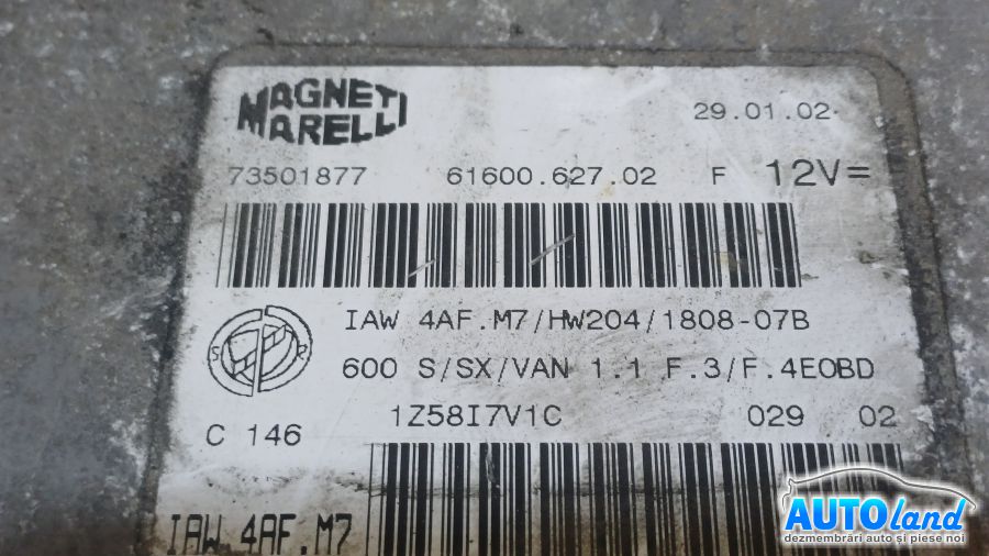 Calculator Ecu Motor FIAT PUNTO (188) 1999-2012 Cod 73501877