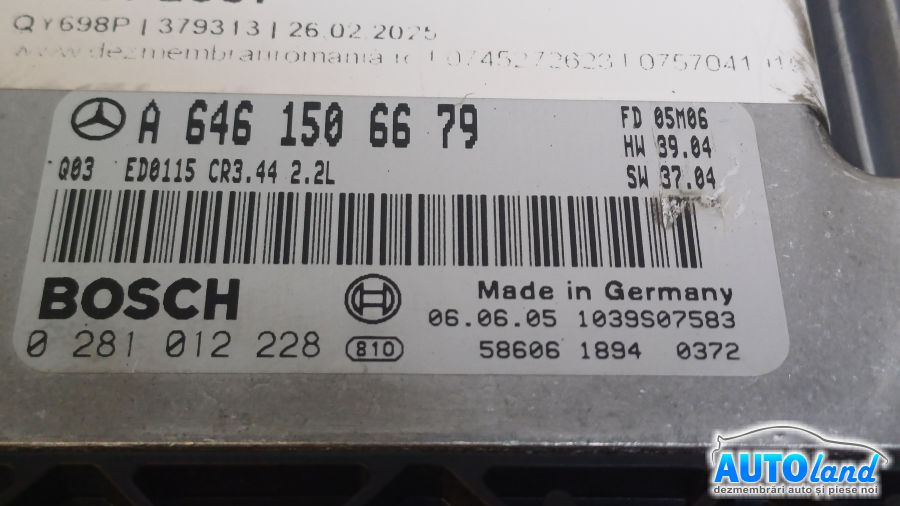 Calculator Ecu Motor MERCEDES-BENZ C-CLASS (W204) 2007-2025 Cod A6461506679