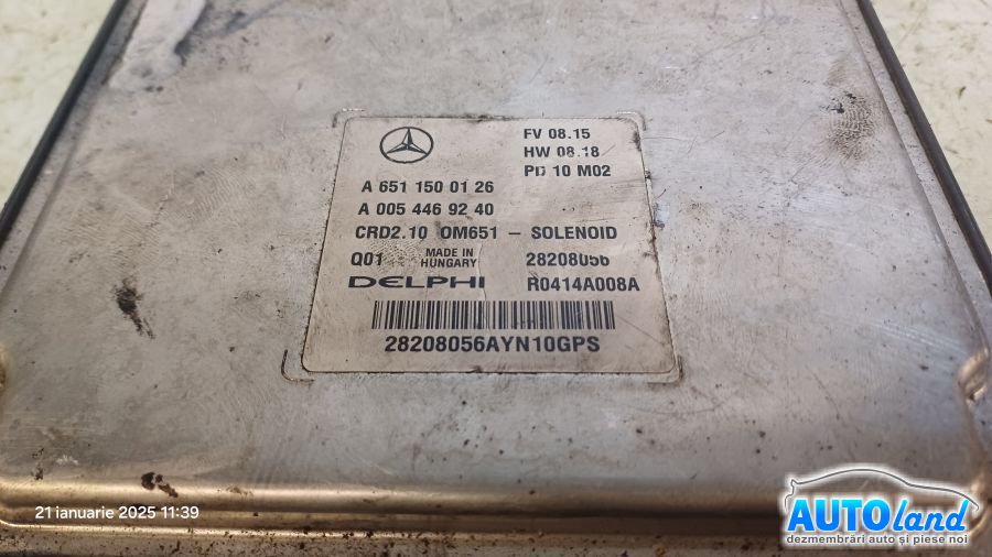 Calculator Ecu Motor MERCEDES-BENZ C-CLASS (W204) 2007-2025 Cod A6511500126