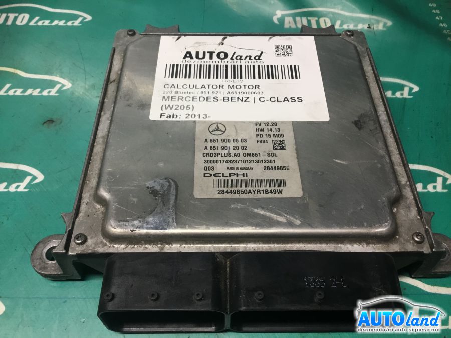 Calculator ECU Motor MERCEDES-BENZ C-CLASS (W205) 2013-2025 Cod A6519000603