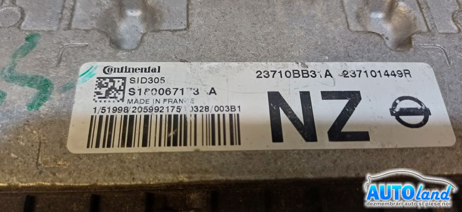 Calculator Ecu Motor NISSAN QASHQAI (J10,JJ10) 2007-2026 Cod 237101449R