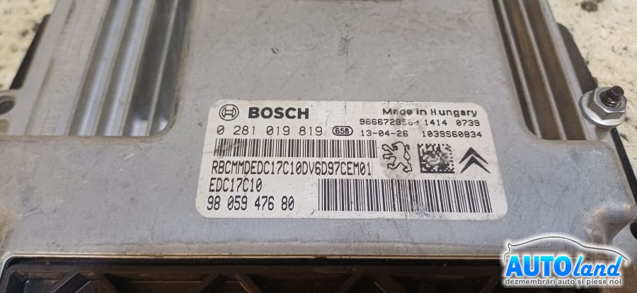 Calculator Ecu Motor PEUGEOT 301 2012-2026 Cod 9805947680