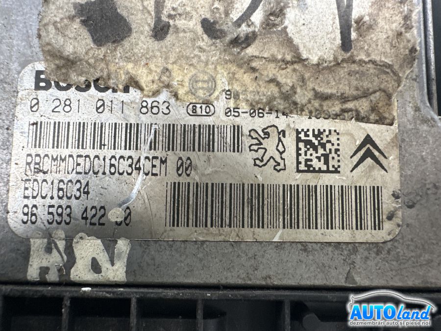 Calculator ECU Motor PEUGEOT 307 (3A/C) 2000-2025 Cod 0281011863