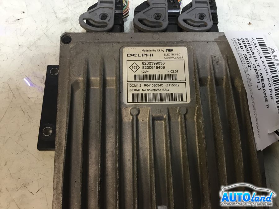 Calculator ECU Motor RENAULT MEGANE II (BM0/1_,CM0/1_) 2002-2025 Cod 8200399038