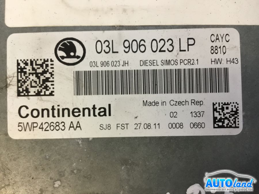 Calculator Ecu Motor SKODA OCTAVIA (1Z3) 2004-2025 Cod 03L906023LP