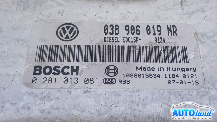 Calculator Ecu Motor SKODA ROOMSTER Praktik (5J) 2007-2025 Cod 038906019NR