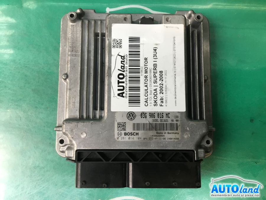 Calculator ECU Motor SKODA SUPERB I (3U4) 2002-2008 Cod 03G906016MC