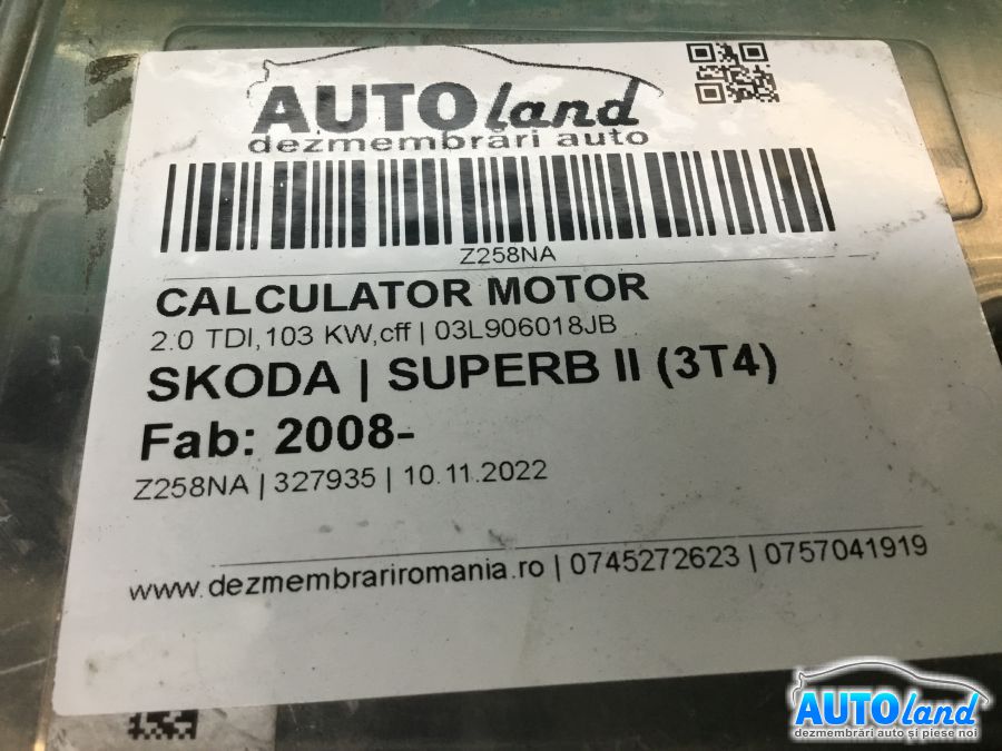 Calculator ECU Motor SKODA SUPERB II (3T4) 2008-2025 Cod 03L906018JB