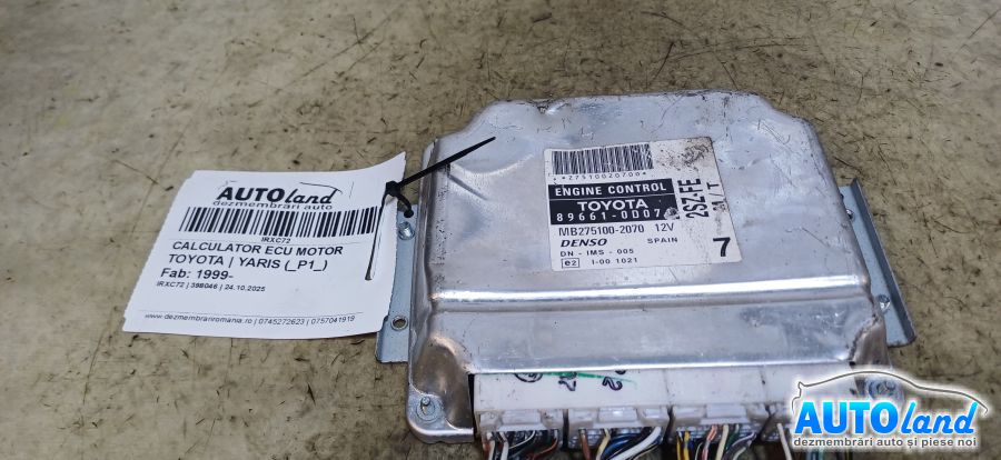 Calculator Ecu Motor TOYOTA YARIS (_P1_) 1999-2025 Cod 896610D071