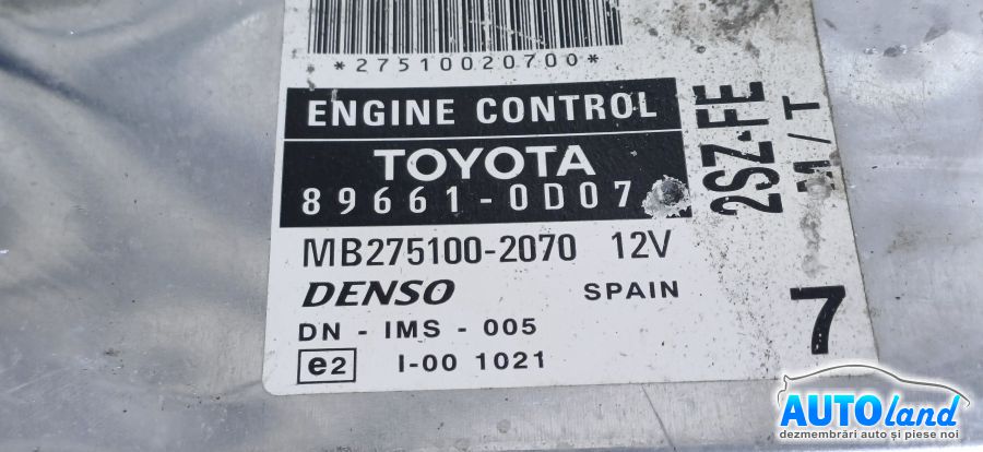 Calculator Ecu Motor TOYOTA YARIS (_P1_) 1999-2025 Cod 896610D071