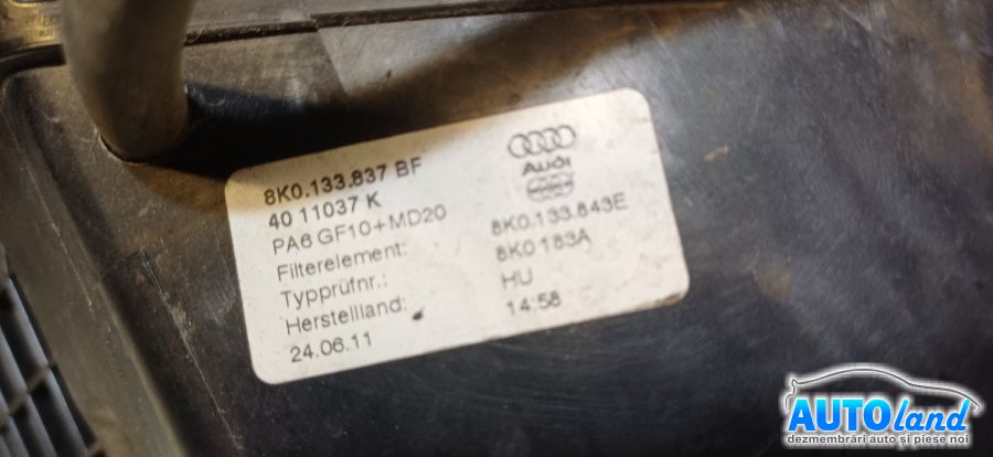 Carcasa Filtru Aer AUDI A4 (B8 8K, facelift 2011) 2011-2015 Cod 8K0133835BM