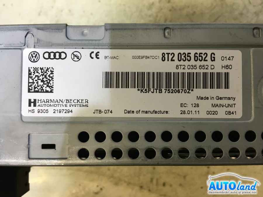 Cd Player Auto AUDI A5 2007-2025 Cod 8T2035652G