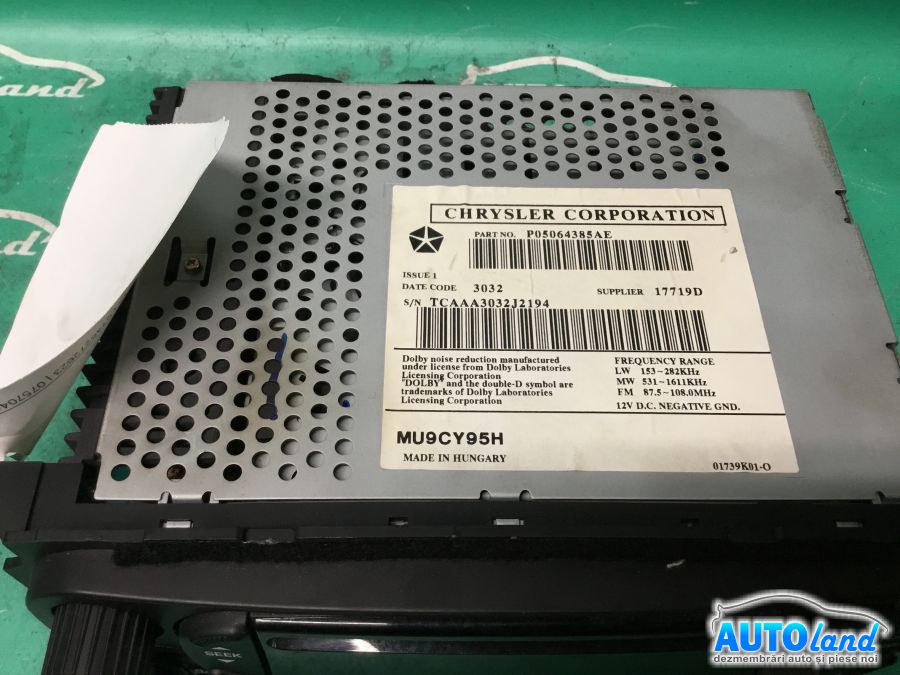 CD Player auto CHRYSLER VOYAGER III (RG) 2000-2025 Cod P05064385AE