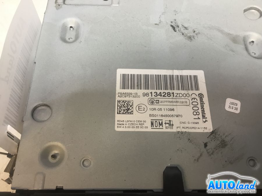 CD Player auto CITROEN C-ELYSEE 2012-2025 Cod 98134281ZD00