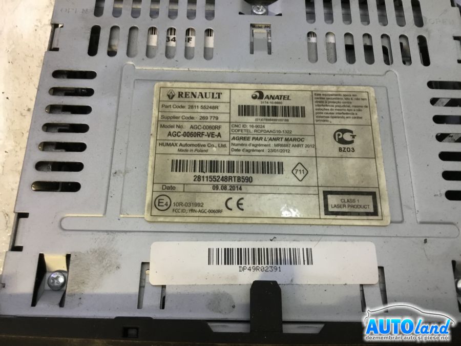 CD Player auto DACIA LOGAN II 2012-2025 Cod 281155248R