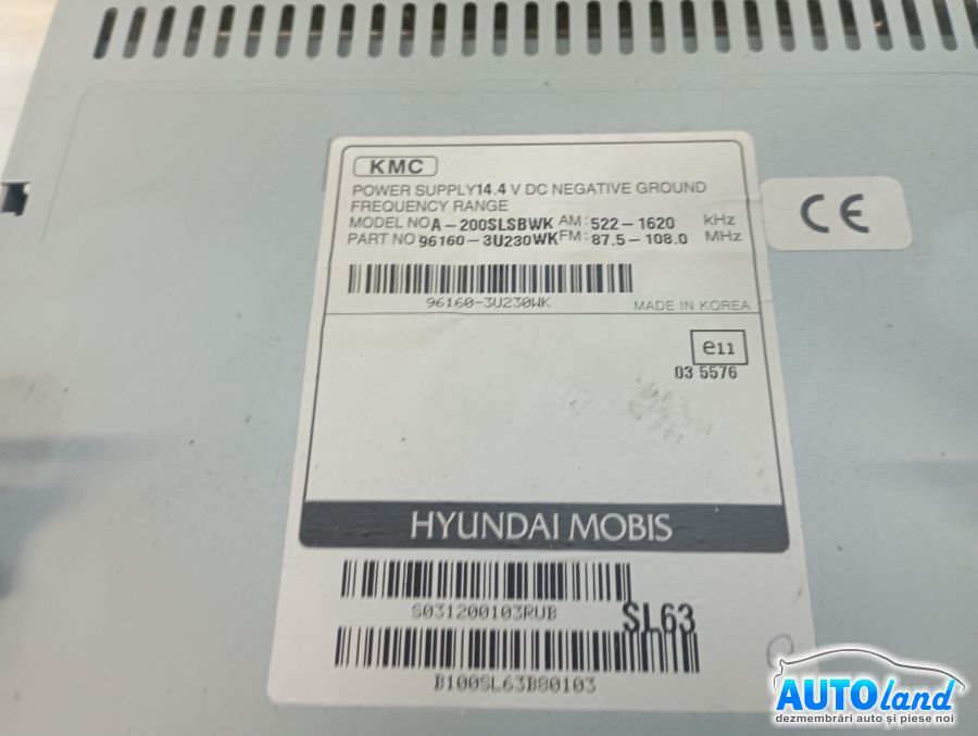 Cd Player Auto KIA SPORTAGE (SL) 2010-2026 Cod 961603U230WK