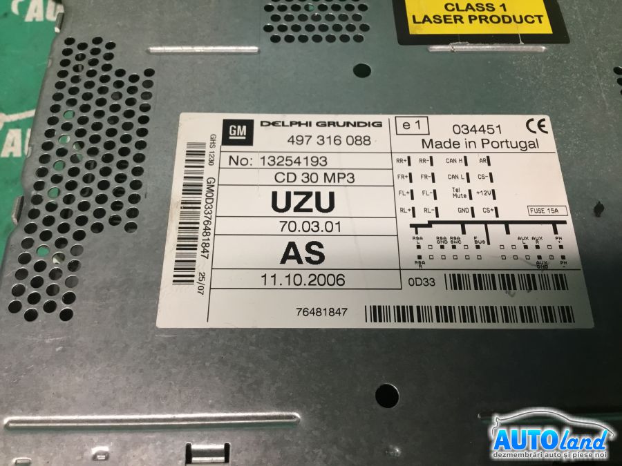 CD Player auto OPEL CORSA D 2006-2025 Cod 497316088