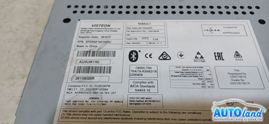 Cd Player Auto OPEL Movano B 2010-2019 Cod 281156320R