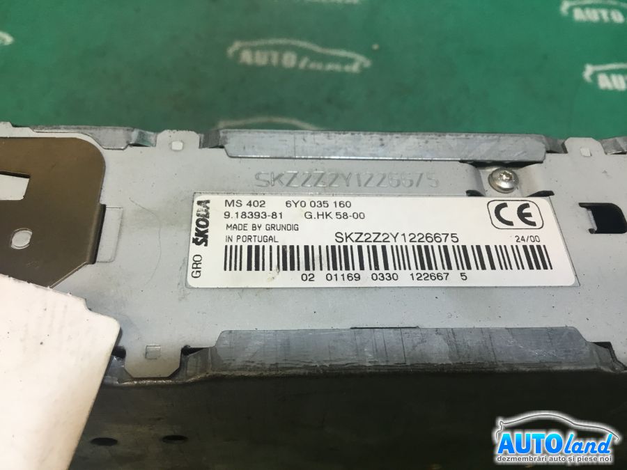 CD Player auto SKODA FABIA (6Y2) 1999-2025 Cod 6Y0035160