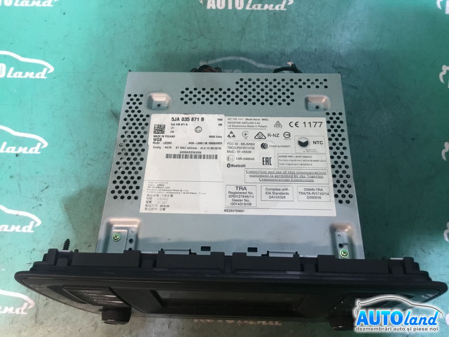 CD Player auto SKODA RAPID 2011-2025 Cod 5JA035871B