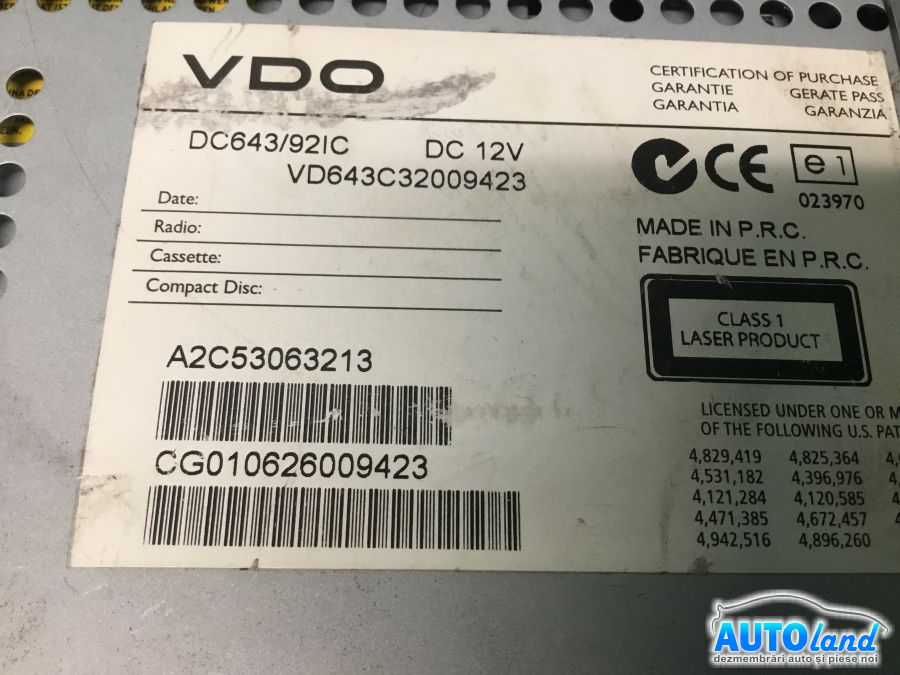 CD Player auto SUBARU IMPREZA 1993-2000