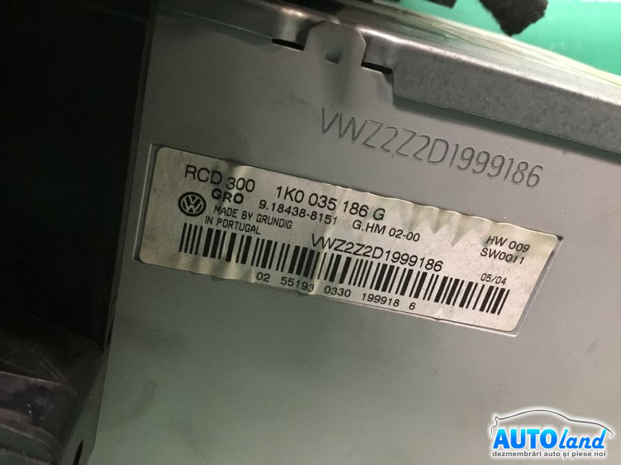 CD Player auto VOLKSWAGEN GOLF V (1K1) 2003-2025 Cod 1K0035186G