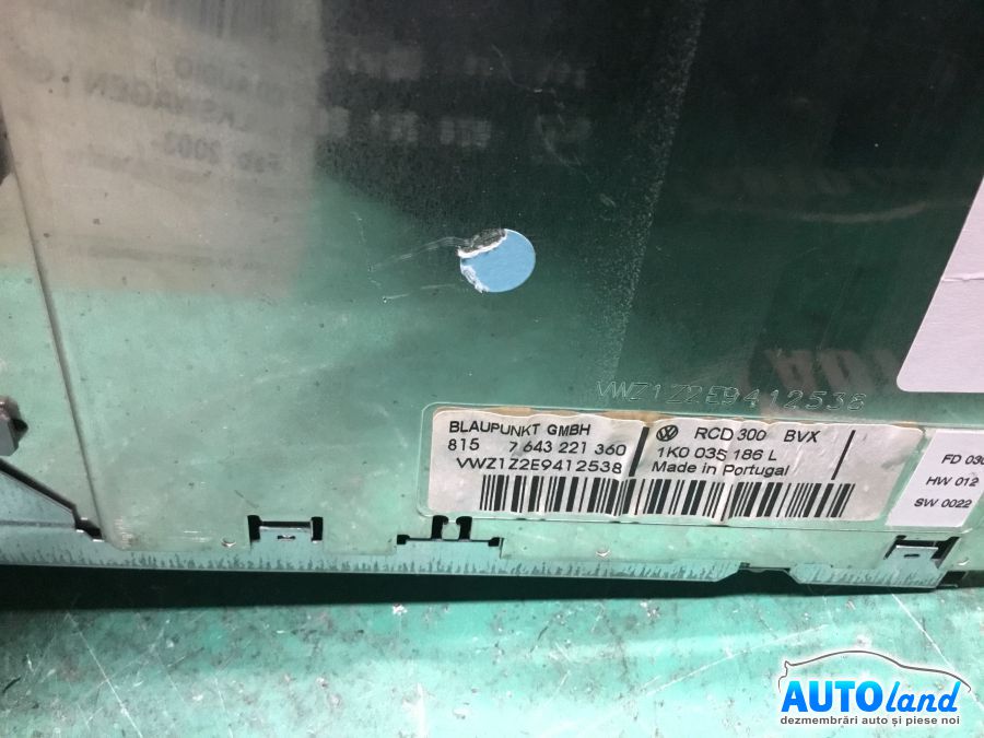 CD Player auto VOLKSWAGEN GOLF V (1K1) 2003-2025 Cod 1K0035186L