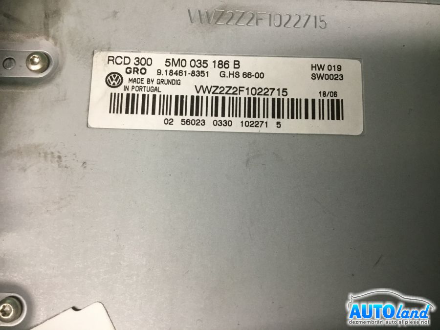 CD Player auto VOLKSWAGEN POLO (6R_) 2009-2025 Cod 5M0035186B