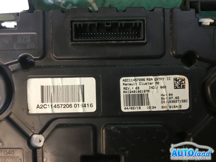 Ceas Bord DACIA DUSTER 2010-2025 Cod 248102187R